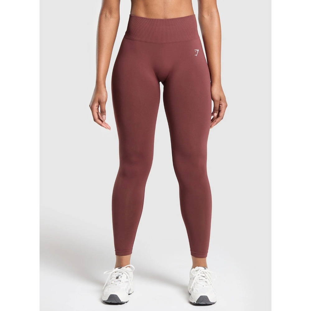 Gymshark Everyday Seamless Leggings Burgundy Brown Gym Training Size Small